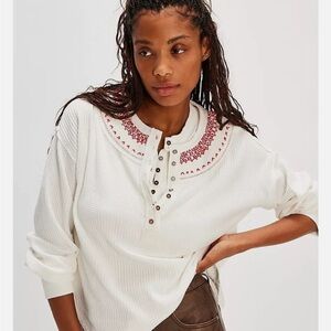 Free People Embroidered White Women's Top nwt
